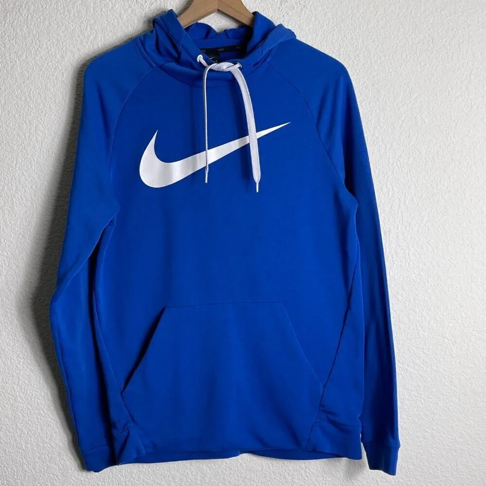 Nike Blue Hoodie with White Swoosh – Women’s Medium